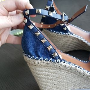 valentino denim wedges